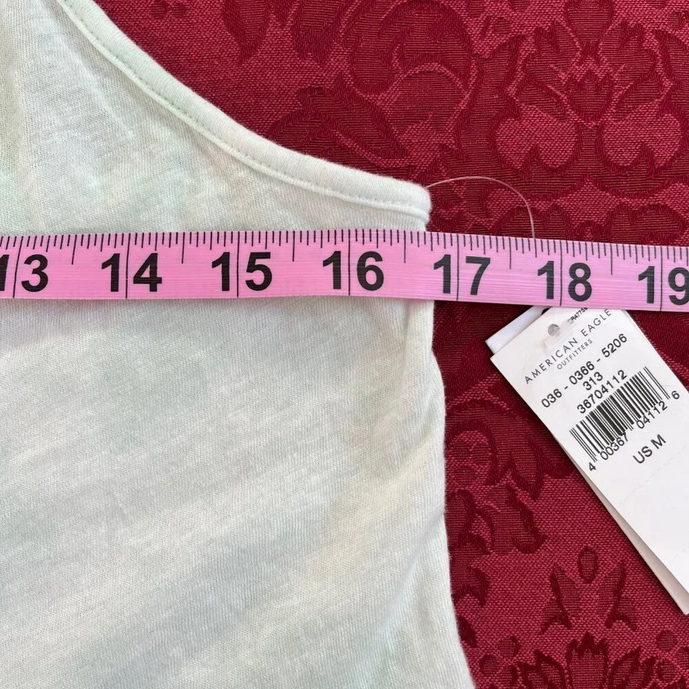 American Eagle Cotton Ruffle Crop Tank Top Medium - Picture 9 of 14